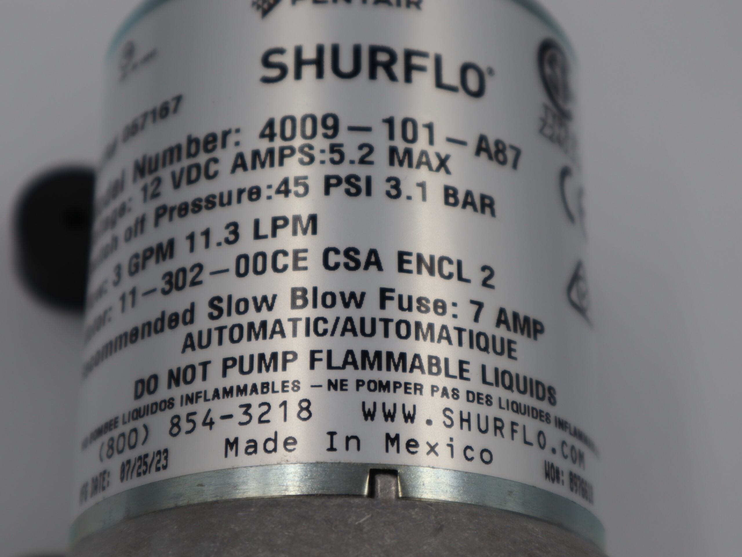 Shurflo Pump 12V 10L OEM Bulk No Fittings C-Tick Approved. 4009-101-A87