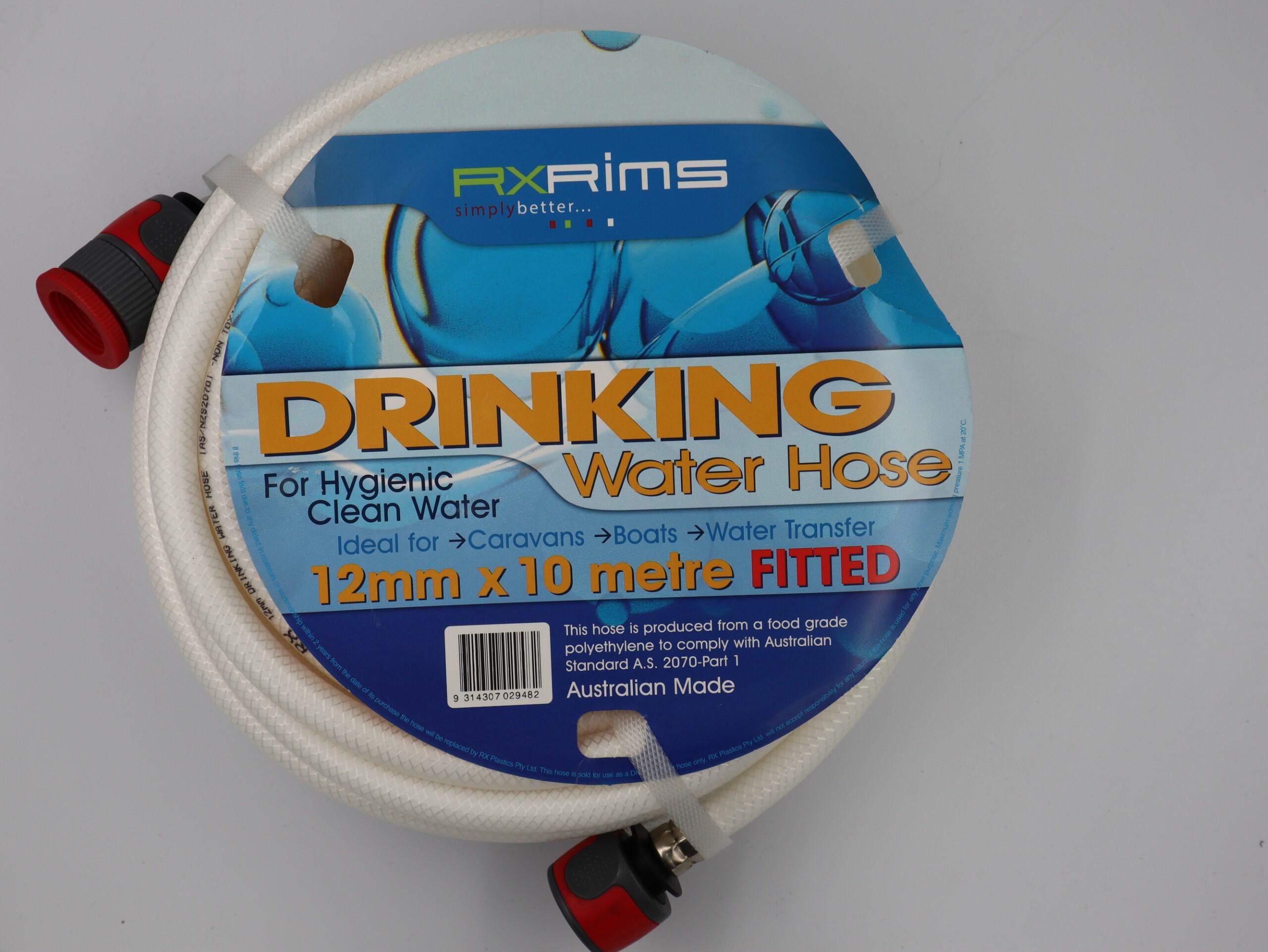 12mm White Non-Toxic Water Hose with Fittings 10MT. 25DWX10F