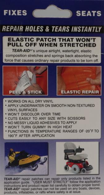 RETAIL PACK SEAT REPAIR TYPE B BLUE - 75mm x 300mm