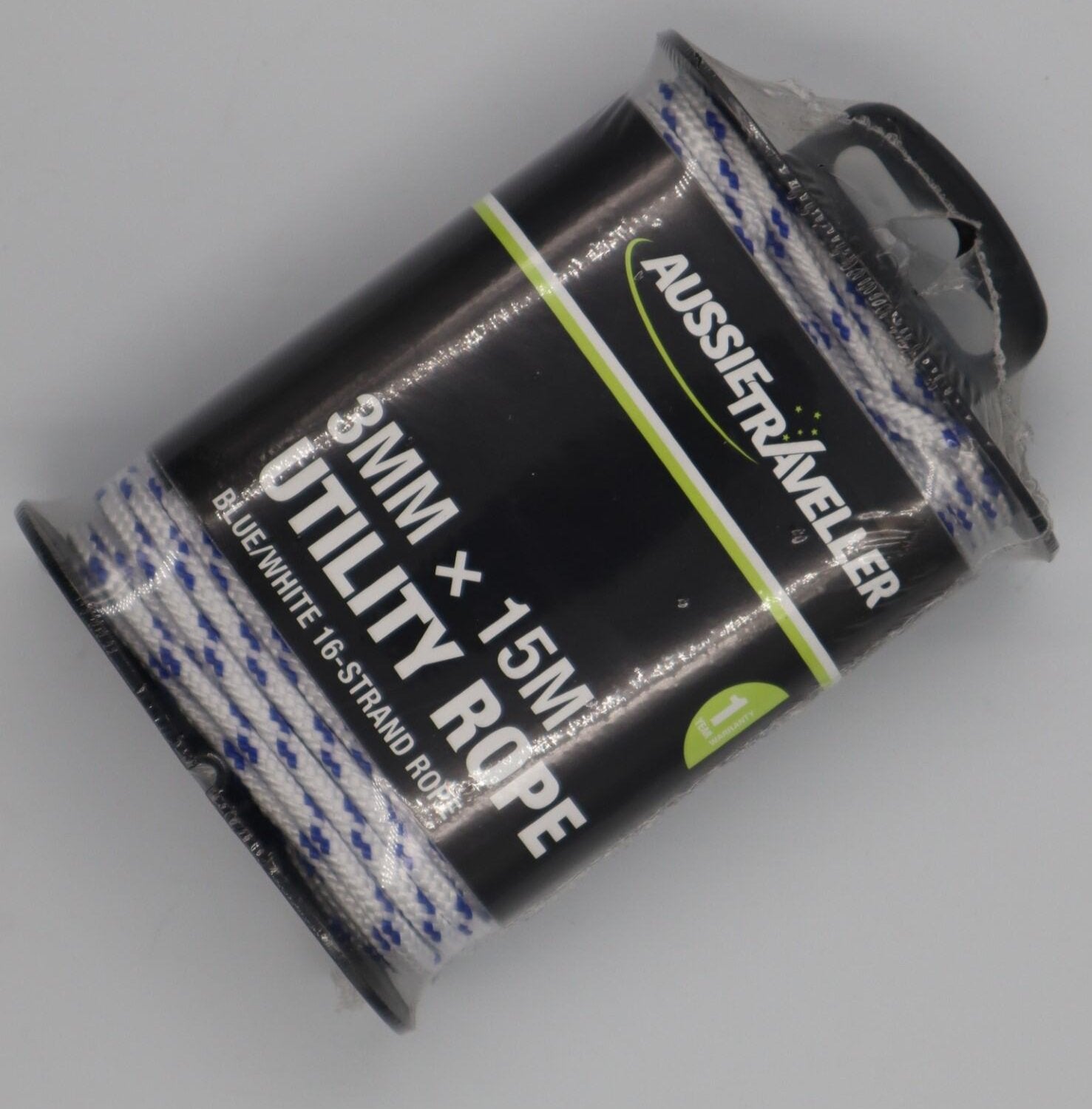 Utility Rope 3mm x 15m Blue/White 120Kgs ATRV
