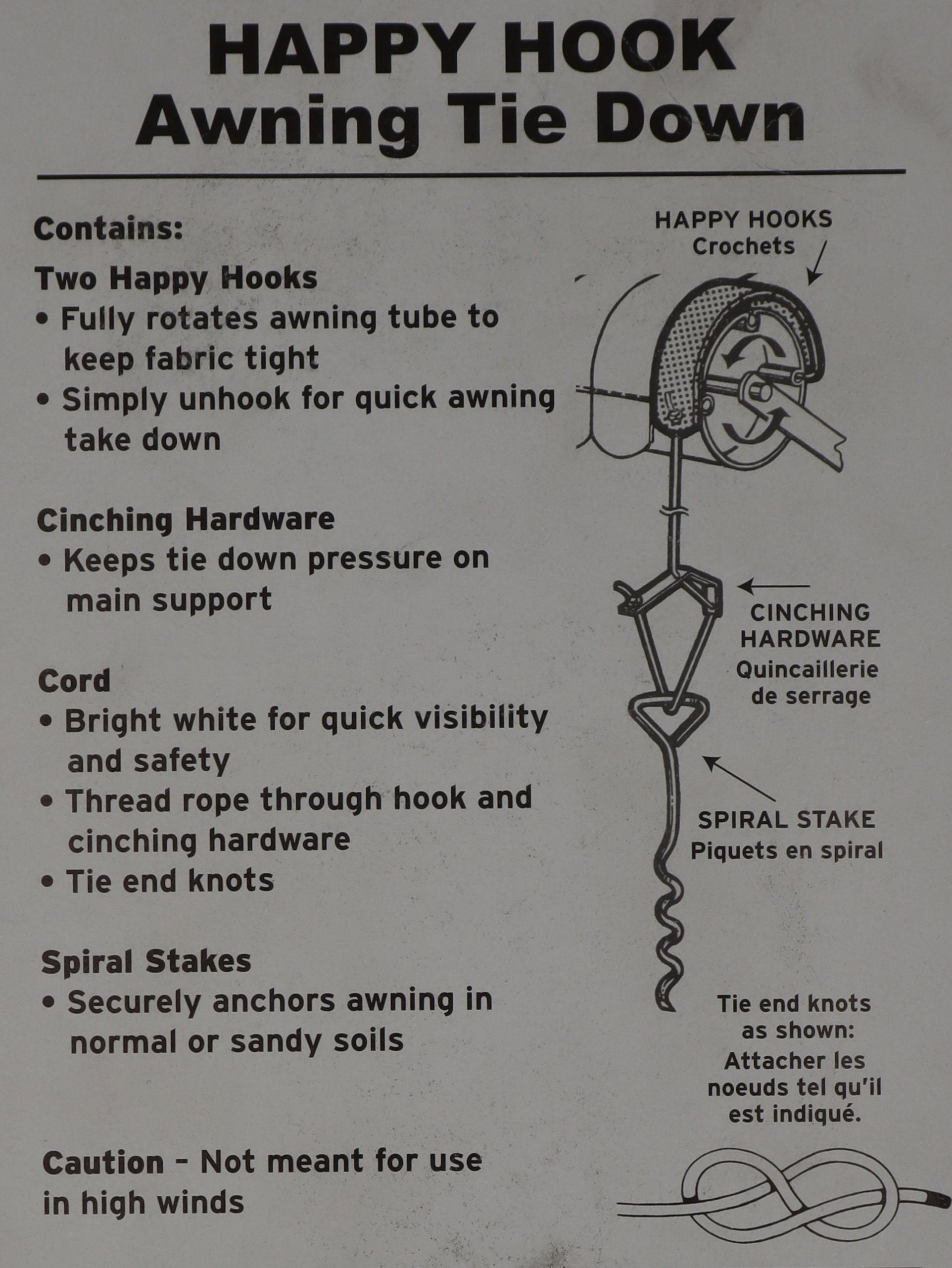Happy Hook Awning Tie Down Kit. A30-0200
