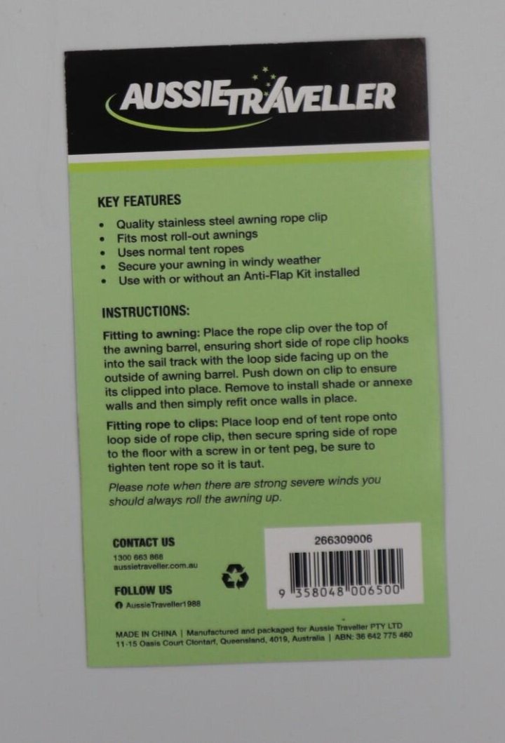 Awning Tie Down Rope Clips Aussie Traveller