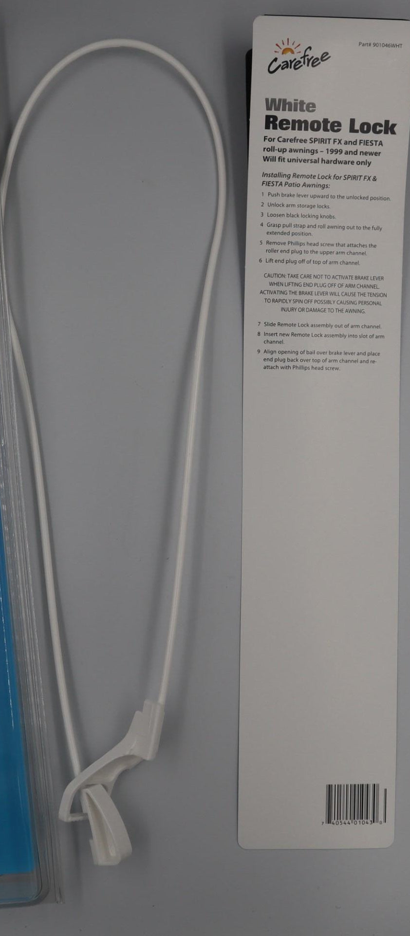 Carefree Hardware Remote Lock White. 901046W