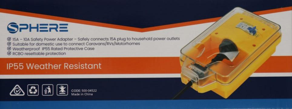 SPHERE 15A to 10A AC Power Adaptor | Yellow | 240VAC