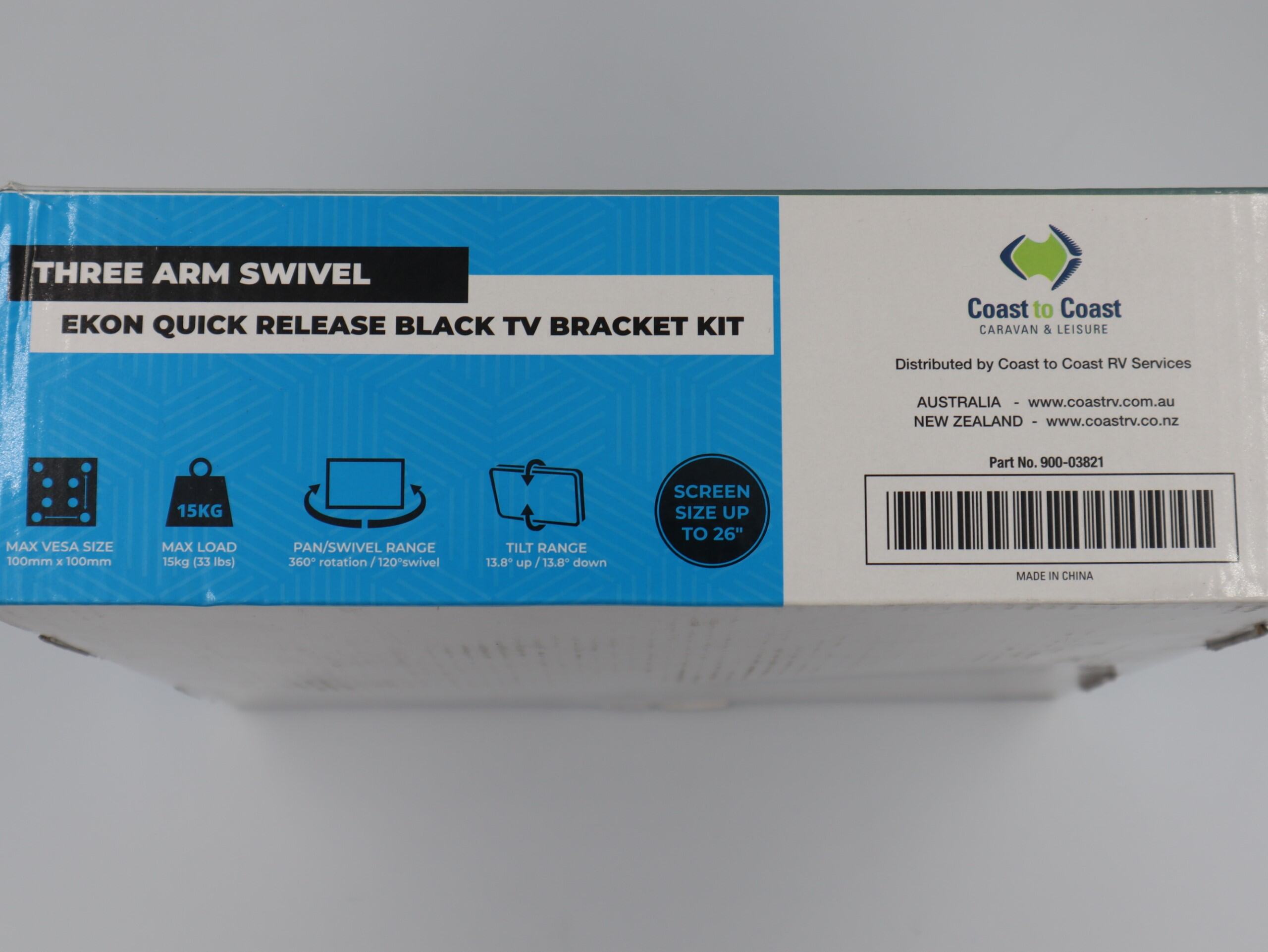 Sphere Ekon Quick Release Black TV Bracket Kit - Three Arm Swivel