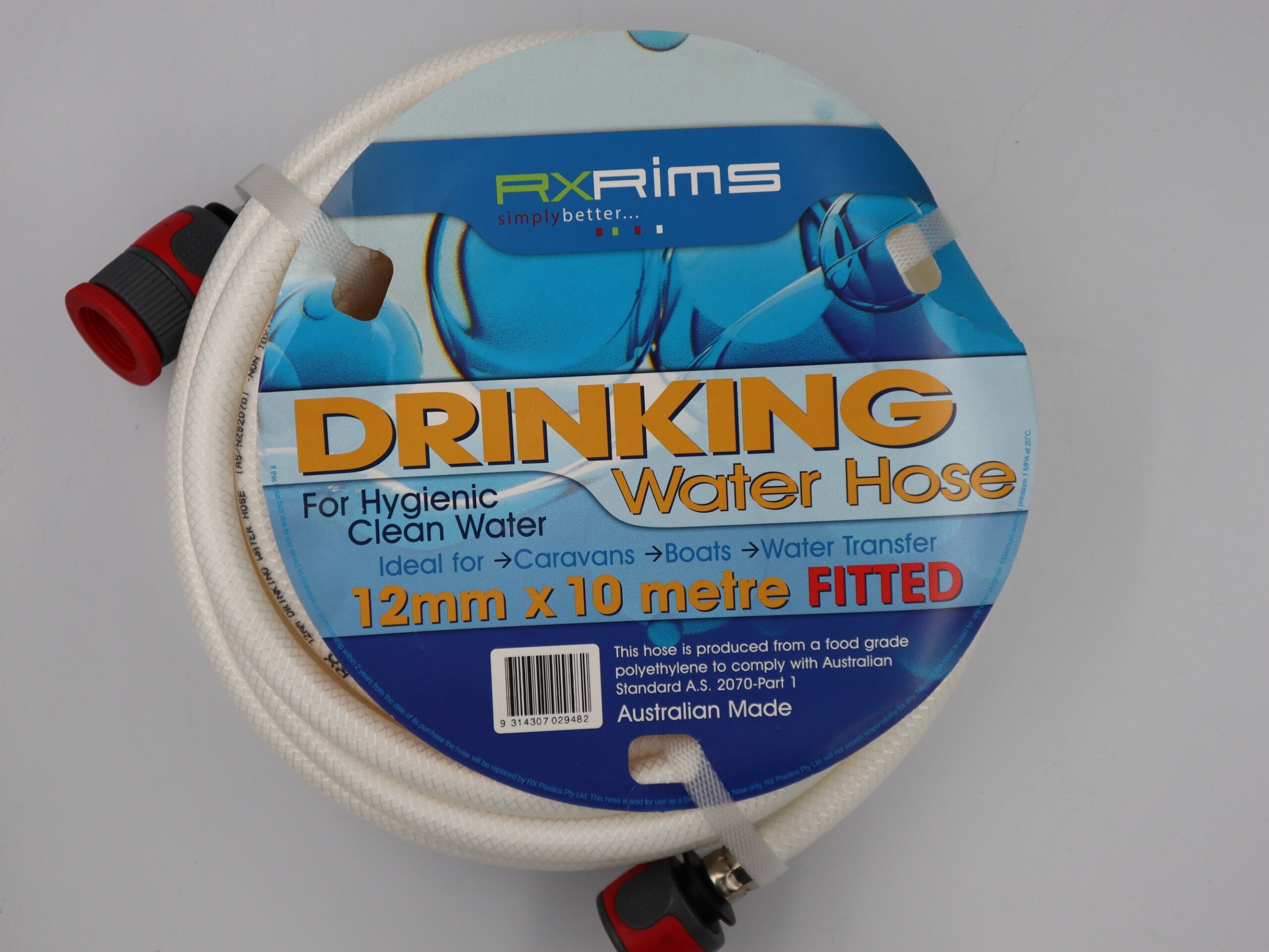 12mm White Non-Toxic Water Hose with Fittings 10MT. 25DWX10F