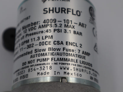 Shurflo Pump 12V 10L OEM Bulk No Fittings C-Tick Approved. 4009-101-A87