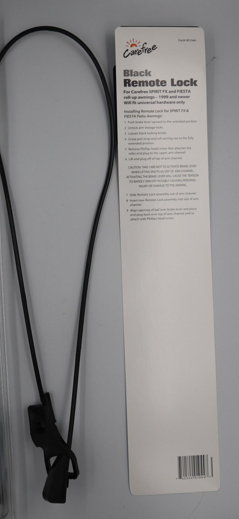 Carefree Black Hardware Remote Lock. 901046