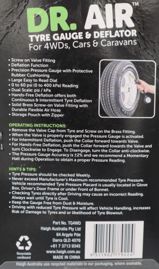 DIAL TYRE GAUGE WITH BAG