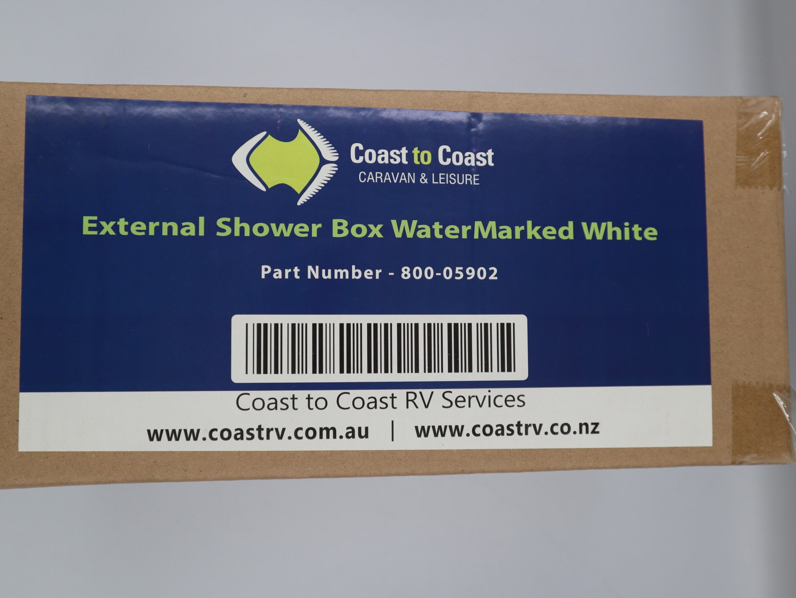 EXTERNAL SHOWER BOX WHITE WB1W WATERMARK