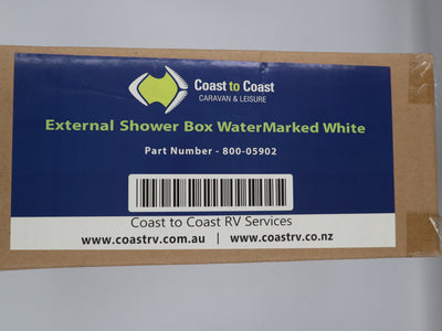 EXTERNAL SHOWER BOX WHITE WB1W WATERMARK