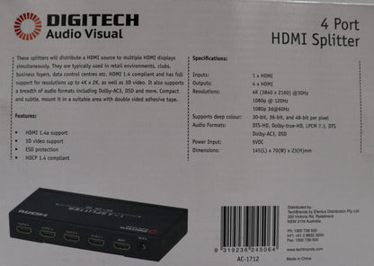 HDMI 4 WAY SPLITTER