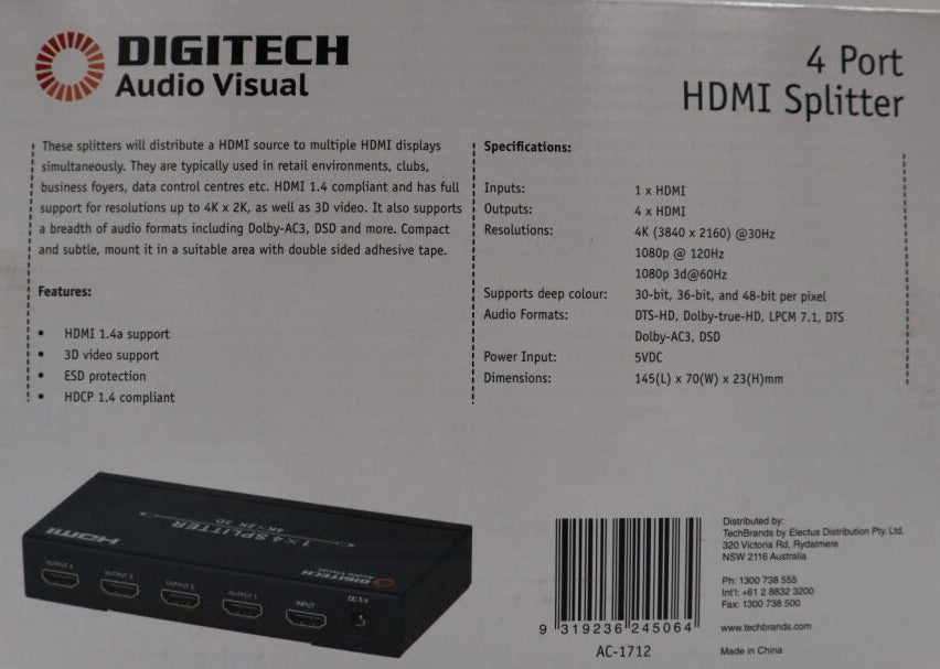 HDMI 4 WAY SPLITTER