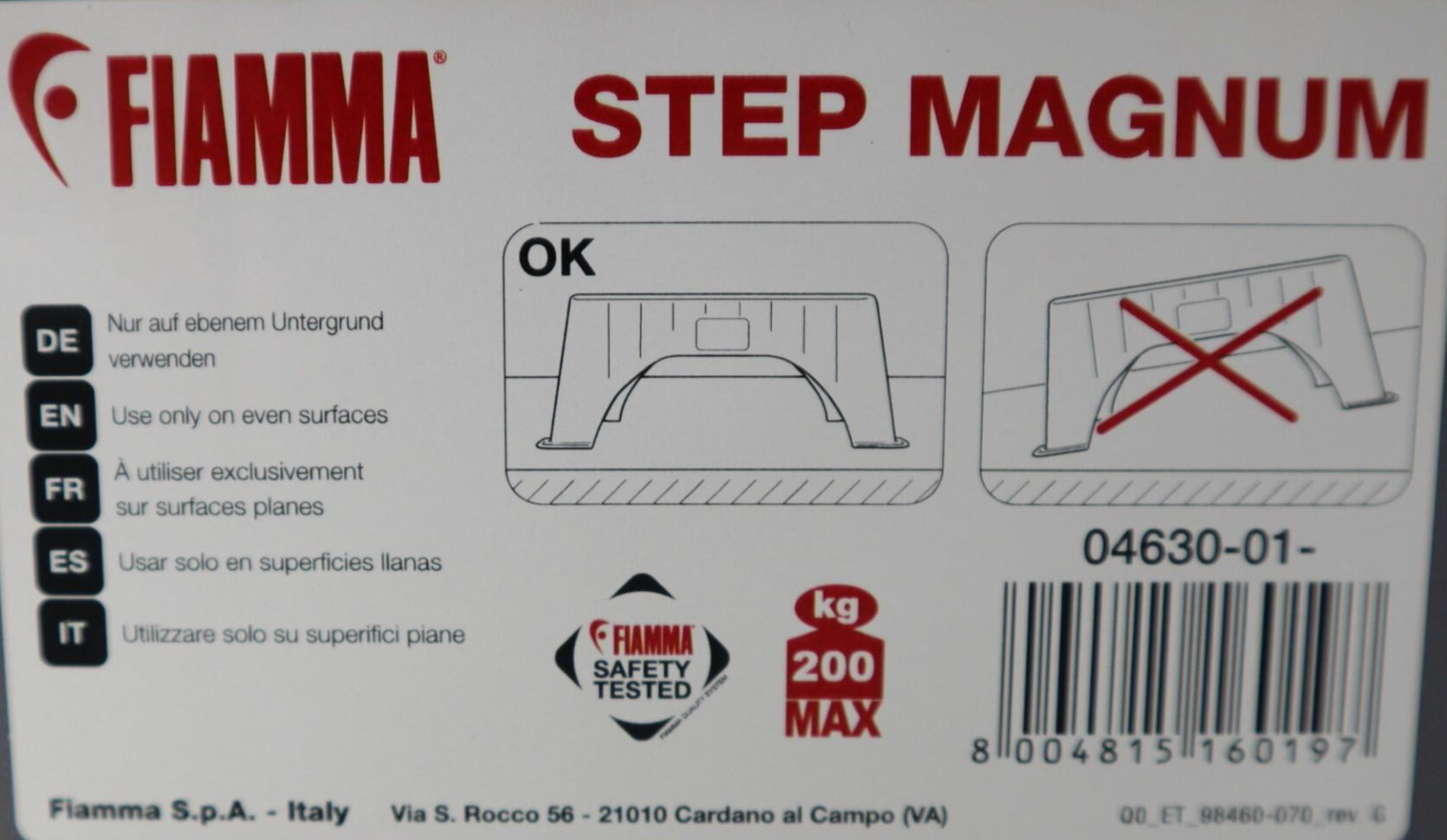 Fiamma Large Plastic Step Platinum Magnum. 04630-01-