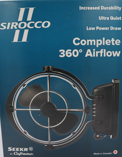 Caframo Sirocco II 12/24V Black 7 Gimbal Fan w/ 3 Speed. 7010CABBX