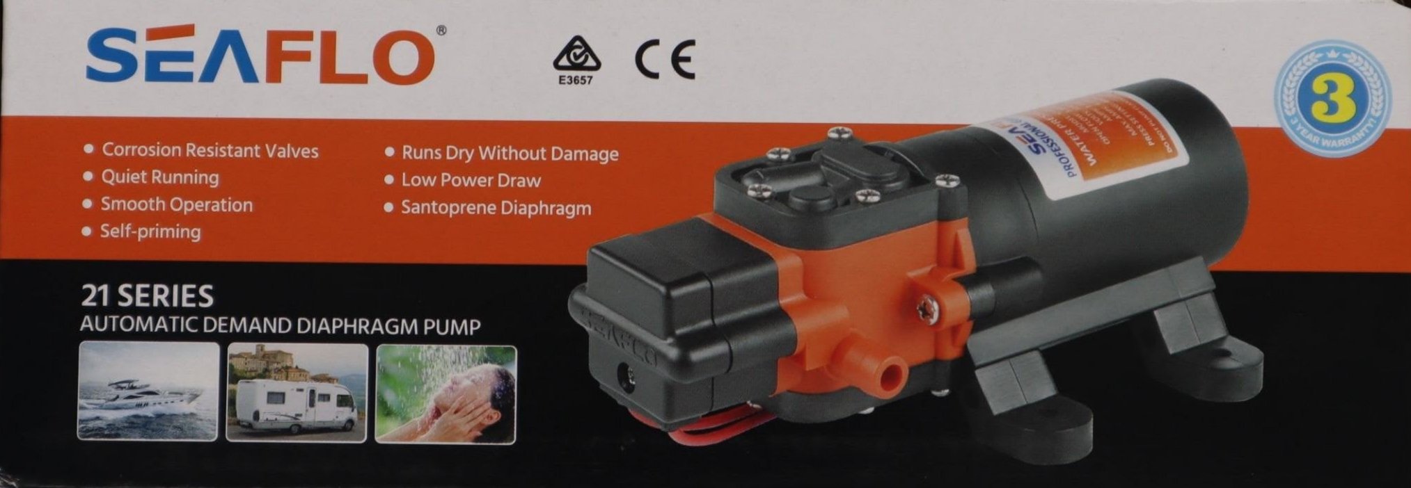 Seaflo - 21 Series 40psi/3.8LPM 12V Water Pump. SFDP1-010-040-21