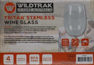 Wildtrak STEMLESS WINE GLASS 4 PACK