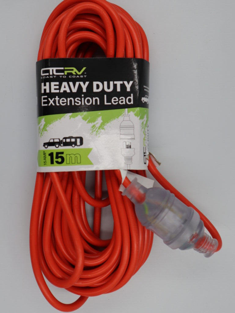 Coast 15M/15AMP Heavy Duty Extension Lead | 240V - Led Equipped