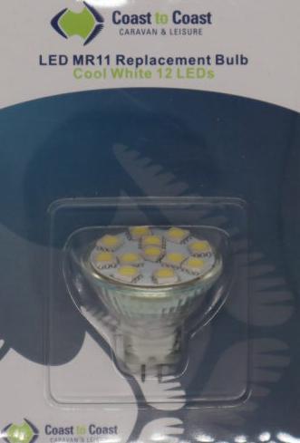 LED MR11 REPLACEMENT BULB. COOL WHITE. 12 VOLT. 0211211C
