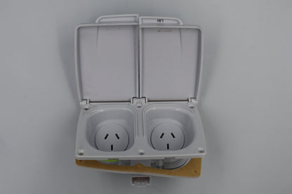 CMS Power Outlet Double Natural White. J17.2NW