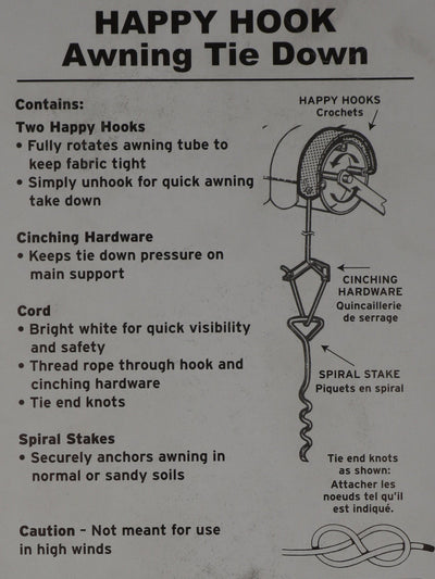 Happy Hook Awning Tie Down Kit. A30-0200