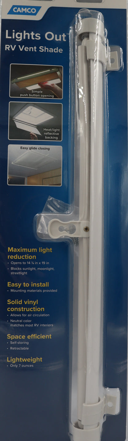 Camco Lights Out Retractable RV Roof Vent Shade. 42913