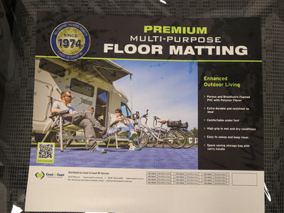 Coast Premium Multi-Purpose Floor Mat Grey 250cm x 600cm C/W Carry Bag.
