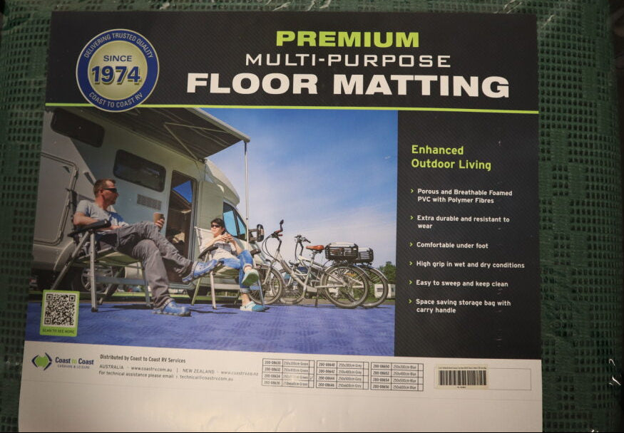 Coast Premium Multi-Purpose Floor Mat Green 250cm x 500cm C/W Carry Bag.