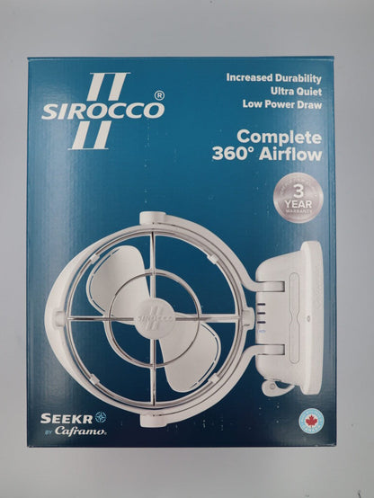 Caframo Sirocco II 12/24V White 7 Gimbal Fan w/ 3 Speed. 7010CAWBX